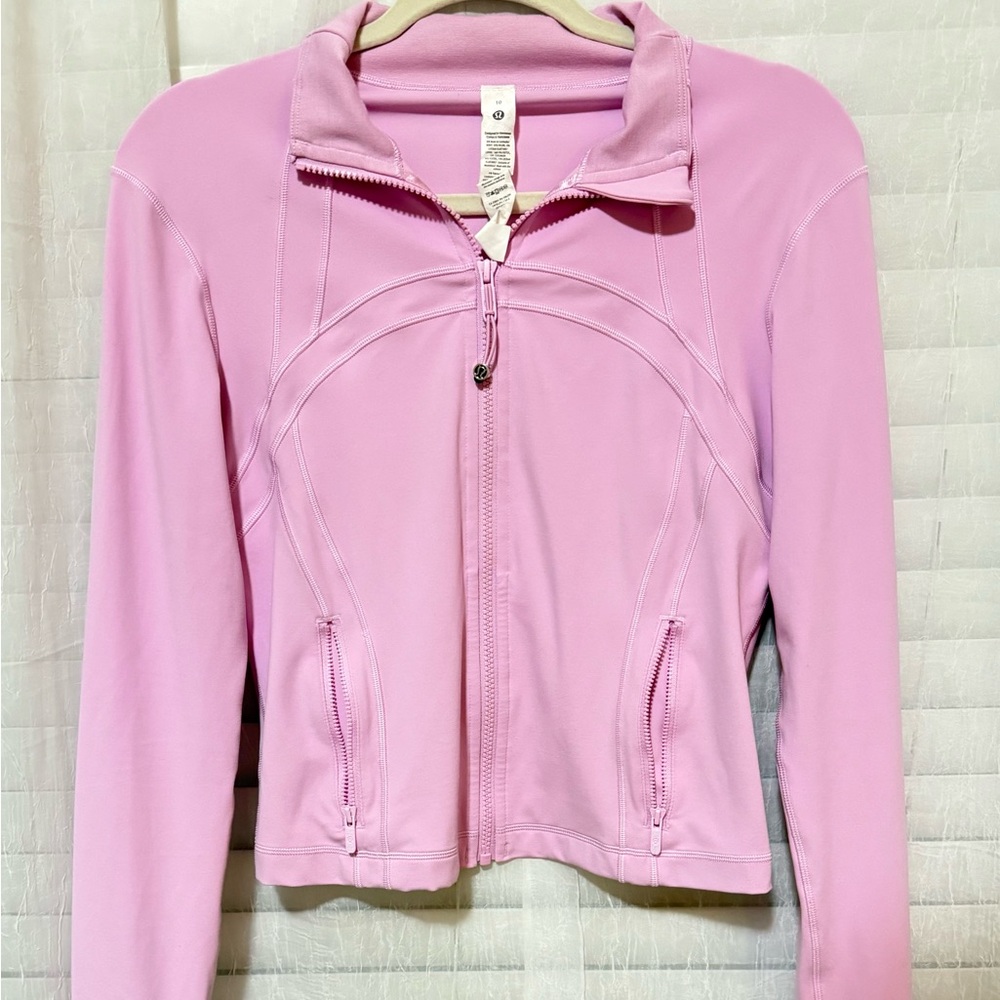 Pink Lululemon Define Cropped Jacket